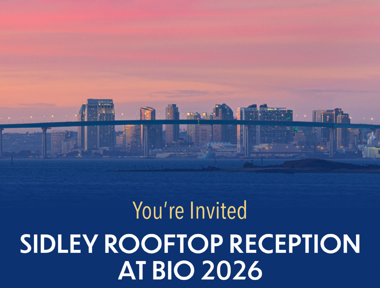 Sidley and Life Science Cares San Diego reception invitation