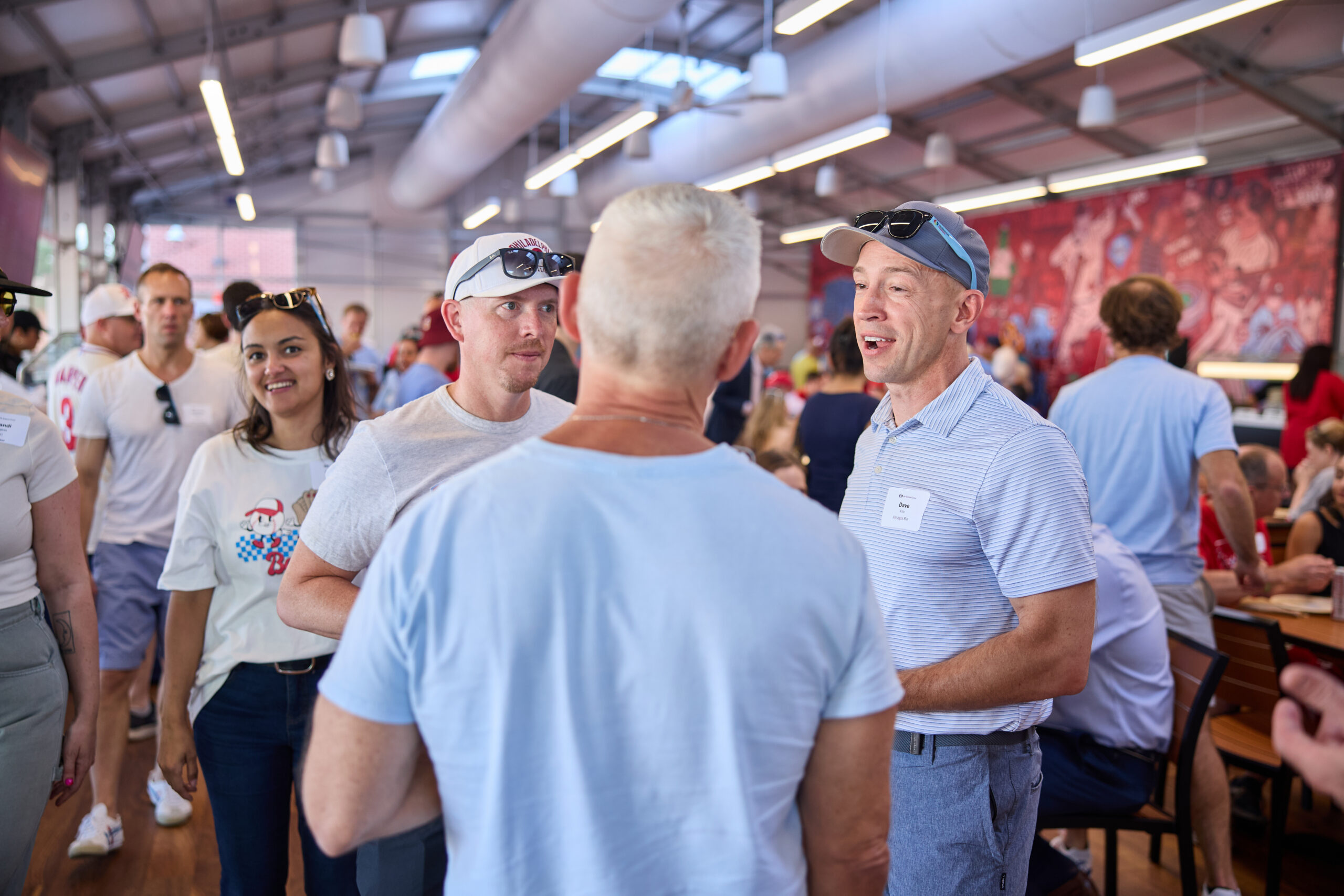 Bases & Breakthroughs guests connecting at Citizens Bank Park