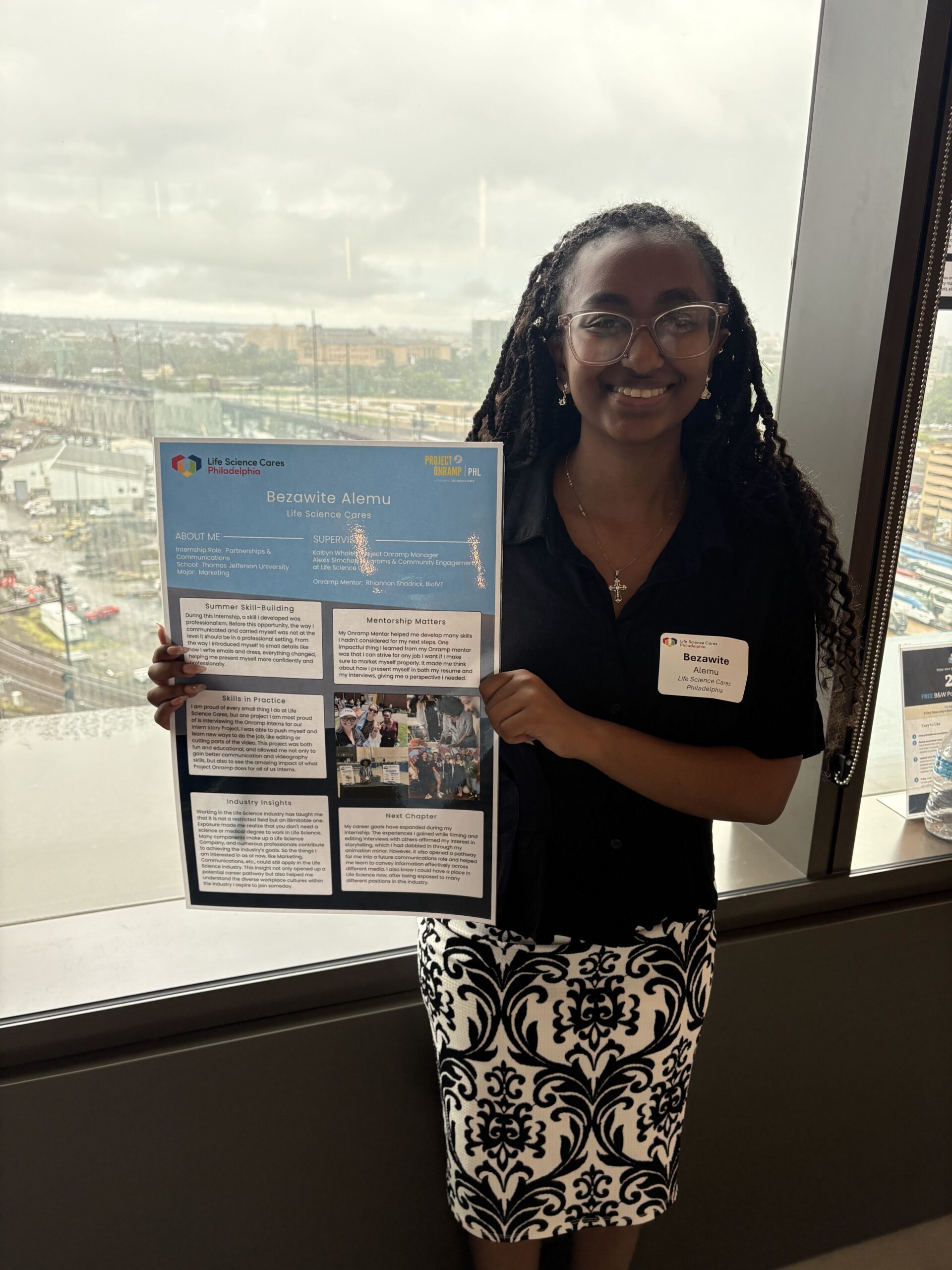 Project Onramp intern presenting summer work